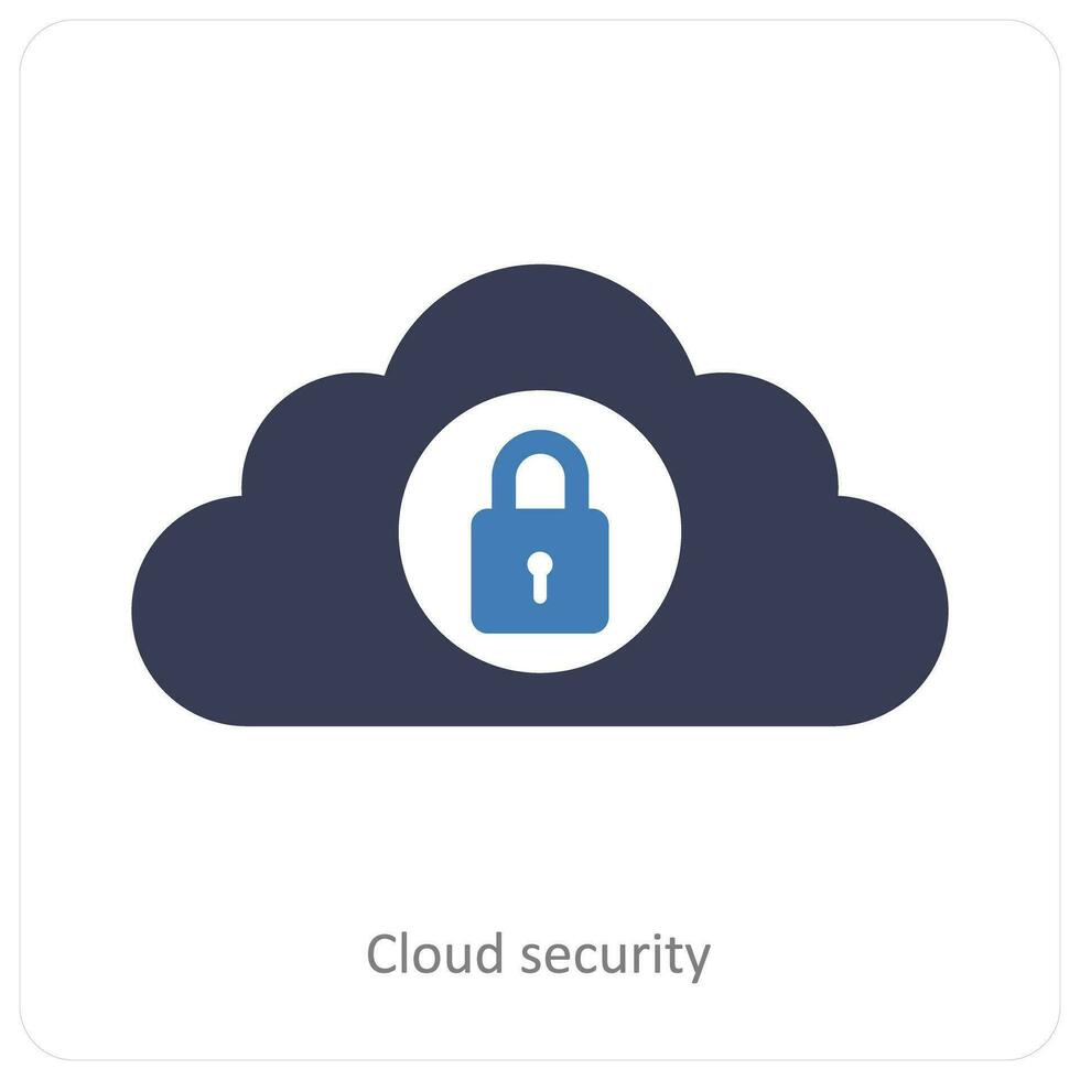 Cloud Security and cloud computing icon concept vector