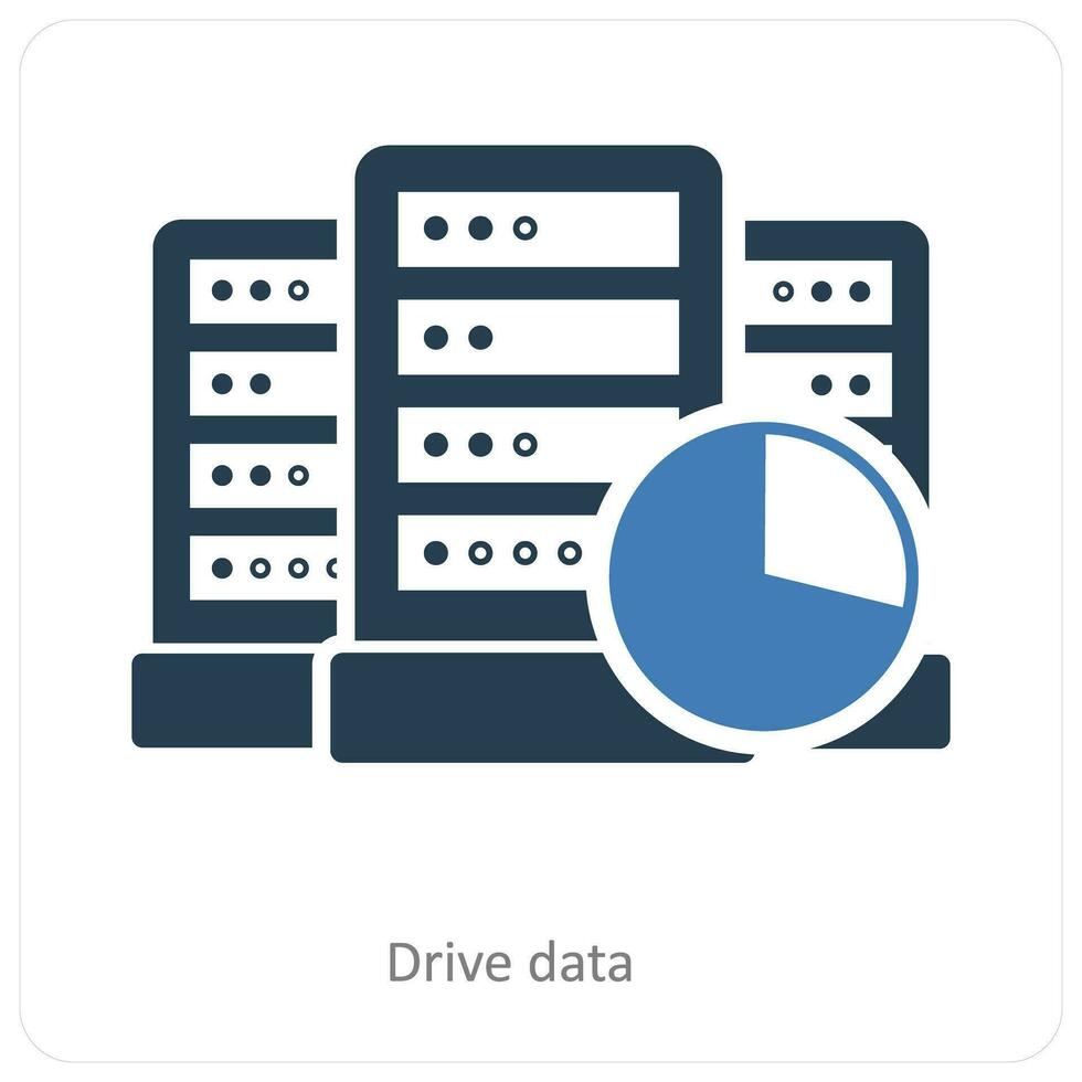 Drive Data and database icon concept vector