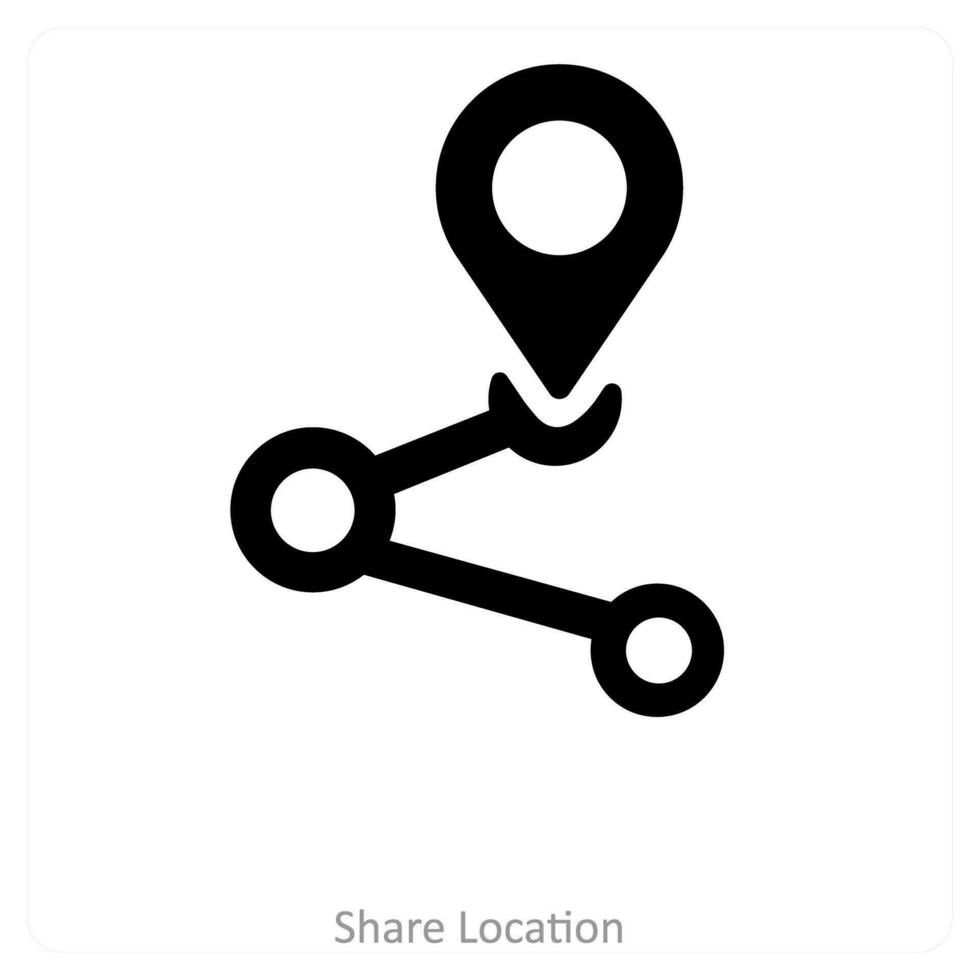 share location and pin icon concept vector