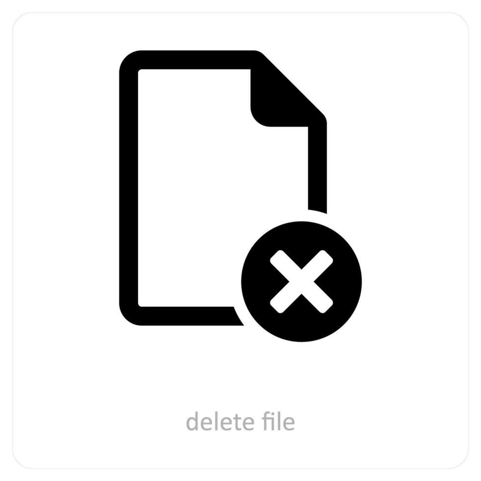 Eliminar archivo y eliminar archivo icono concepto vector