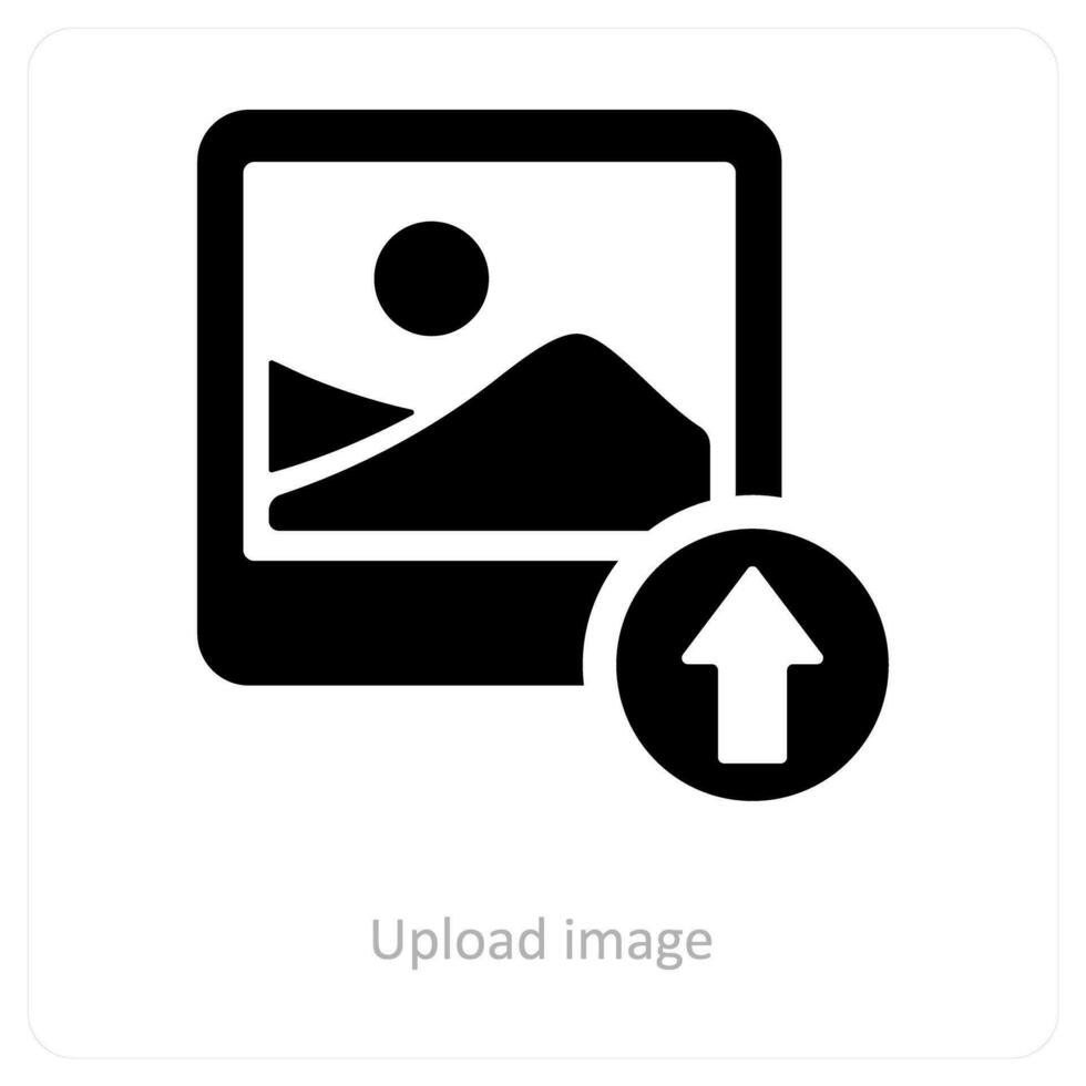 Upload Image and image icon concept vector