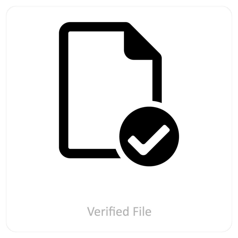 verificado archivo y aprobar archivo icono concepto vector