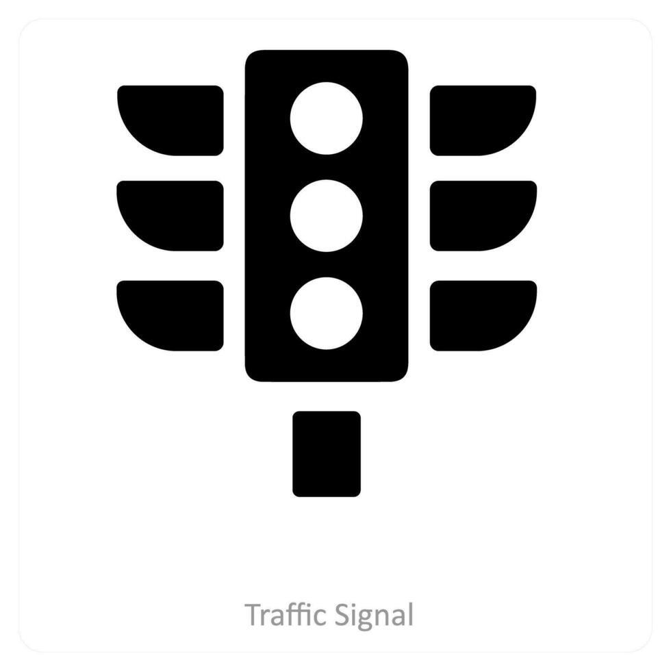 traffic signal and signal icon concept vector