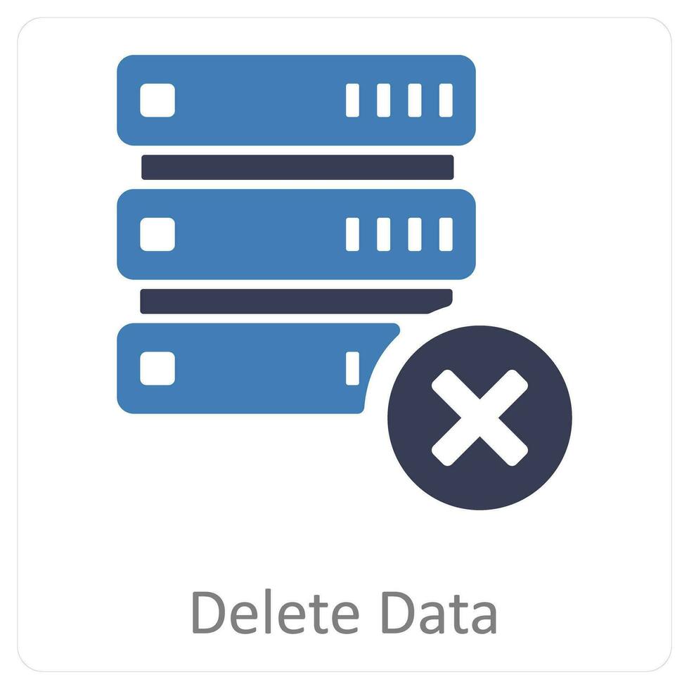 delete data and remove data icon concept vector
