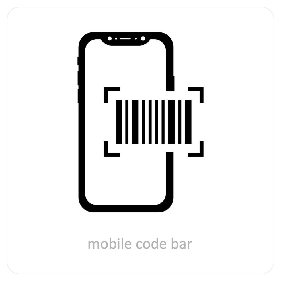 Mobile Code and Barcode icon concept vector