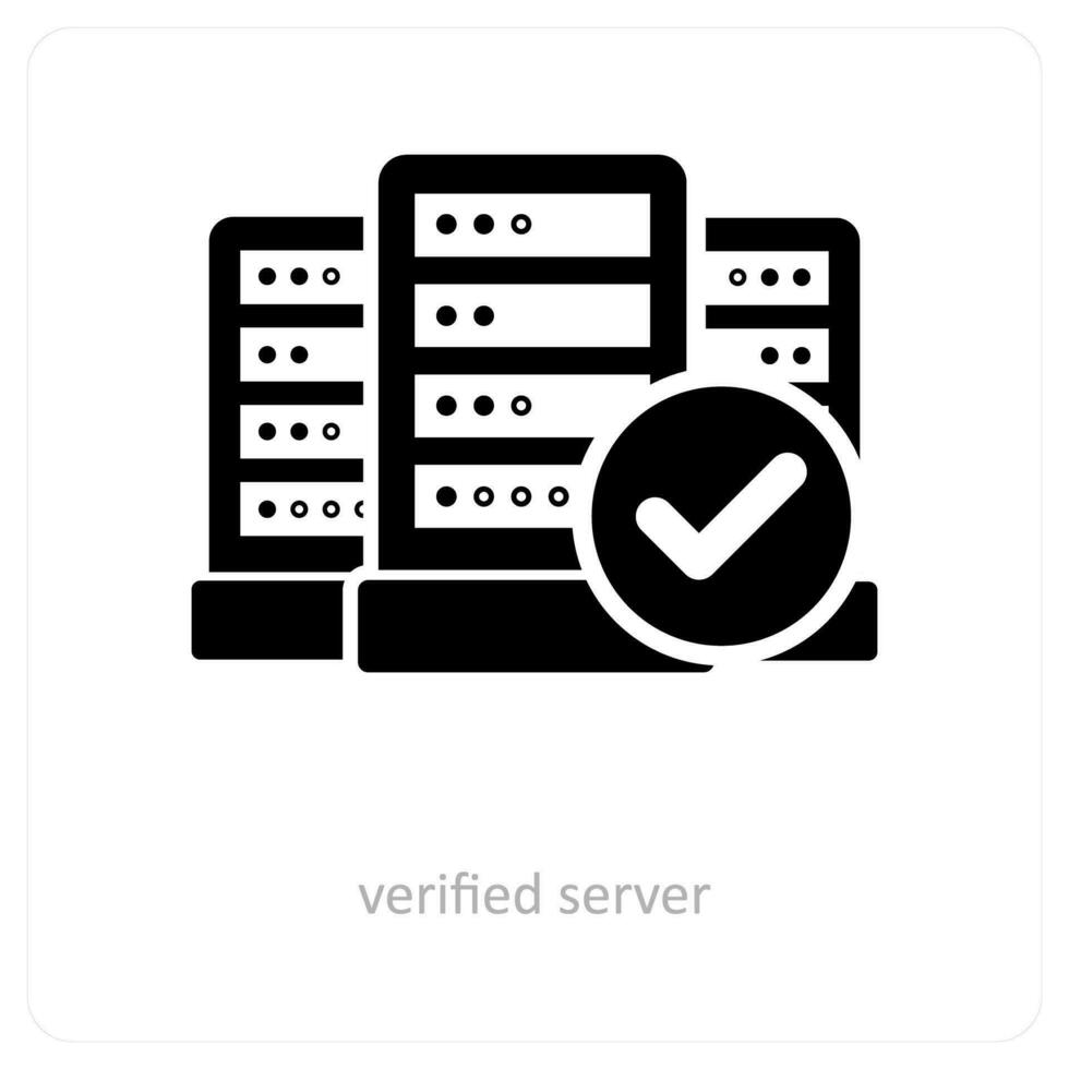 Verified Server and hosting icon concept vector