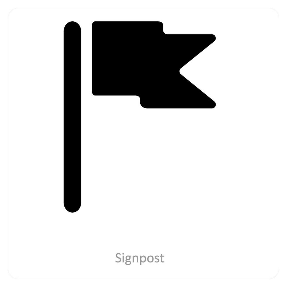 signpost and destination icon concept vector