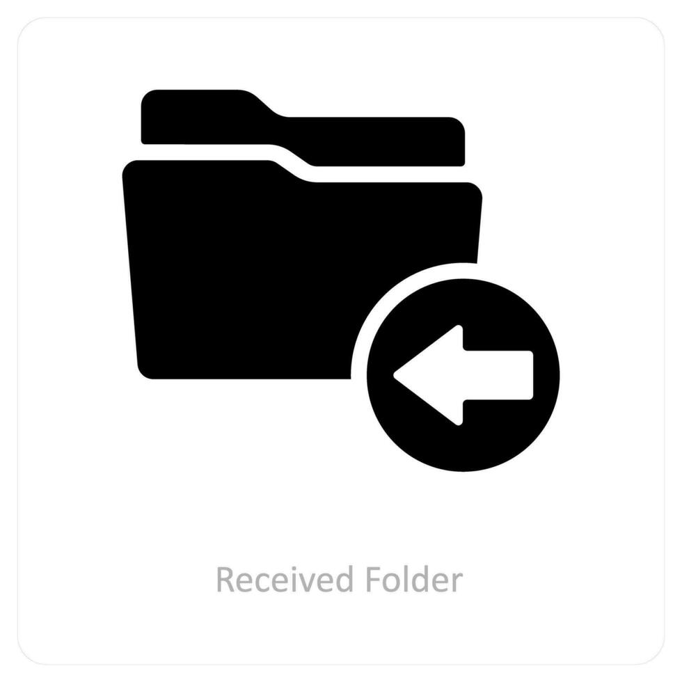 Received Folder and folder icon concept vector