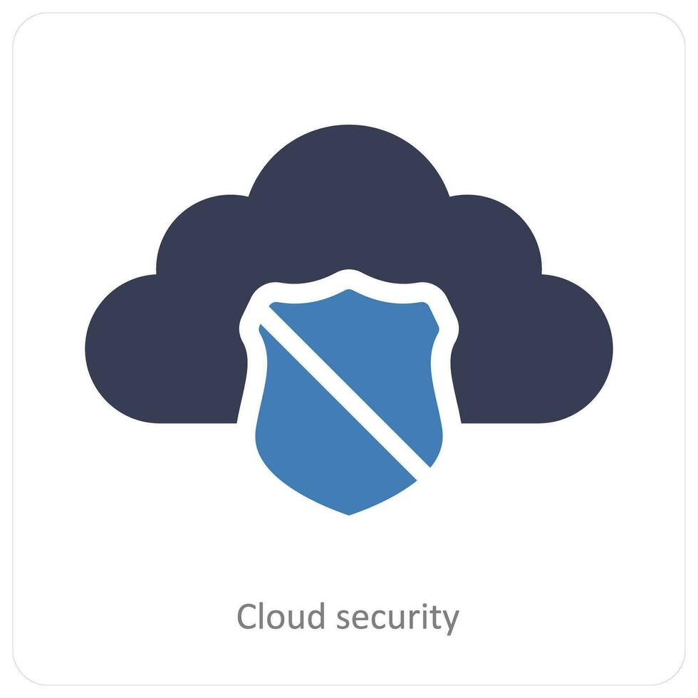 Cloud Security and cloud computing icon concept vector