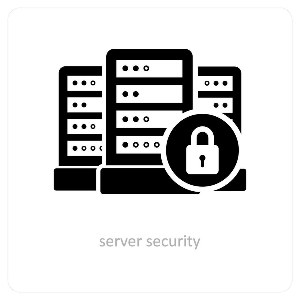 servidor seguridad y seguridad icono concepto vector