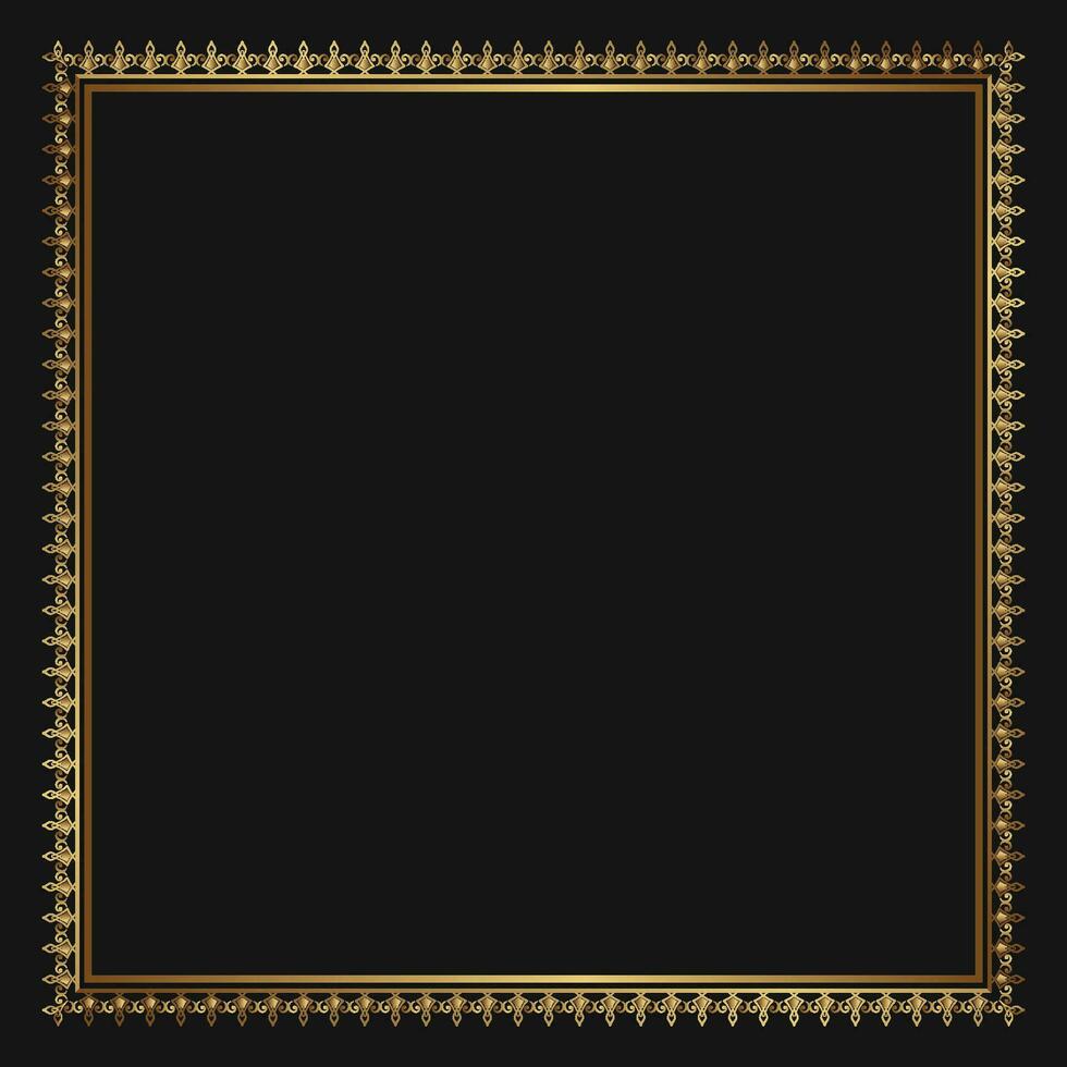 vintage frame, gold border ornament vector