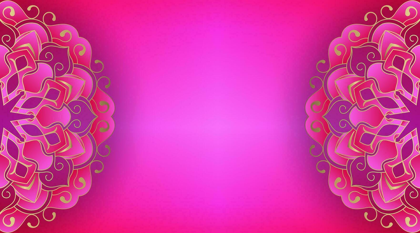 Pink background with ornamental mandala vector