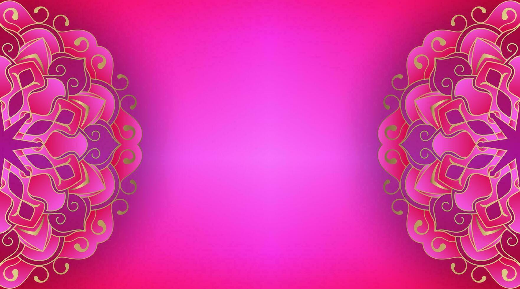 Pink background with ornamental mandala vector