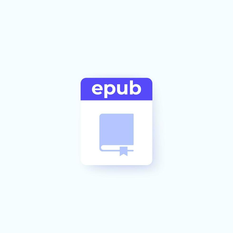 epub file icon, e-book format vector