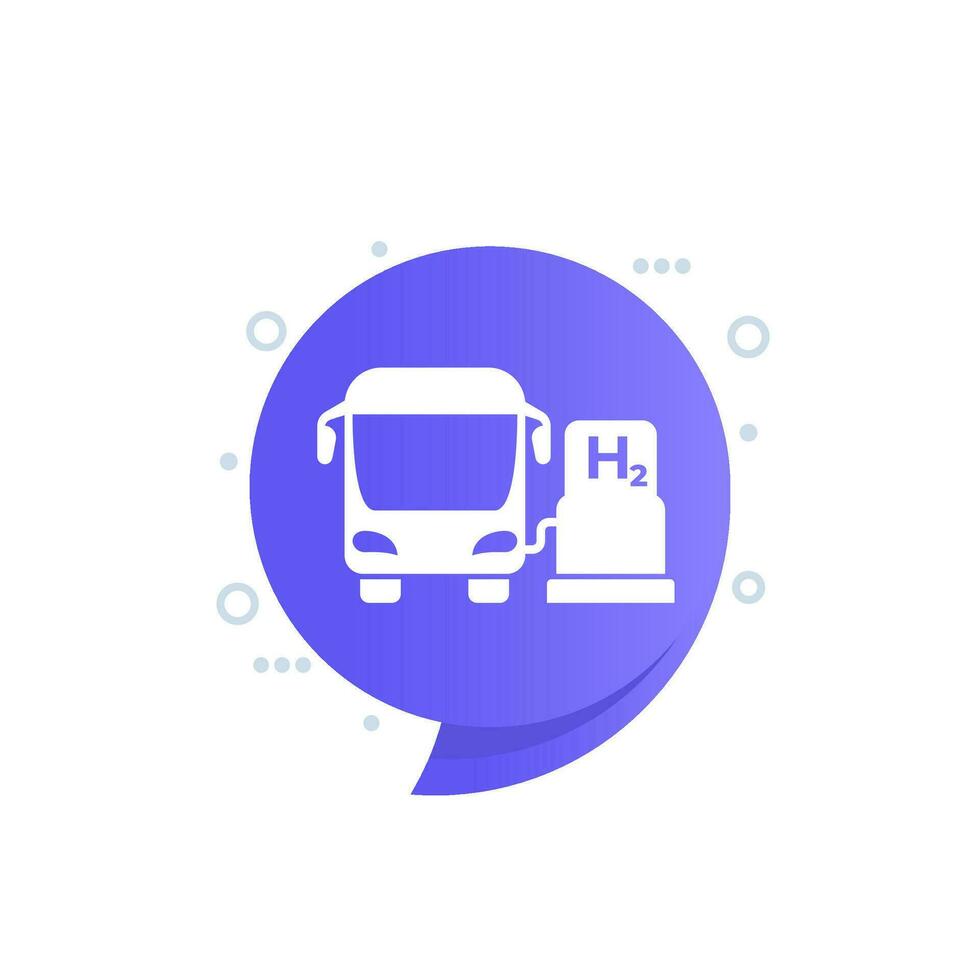 hidrógeno autobús a combustible estación vector icono