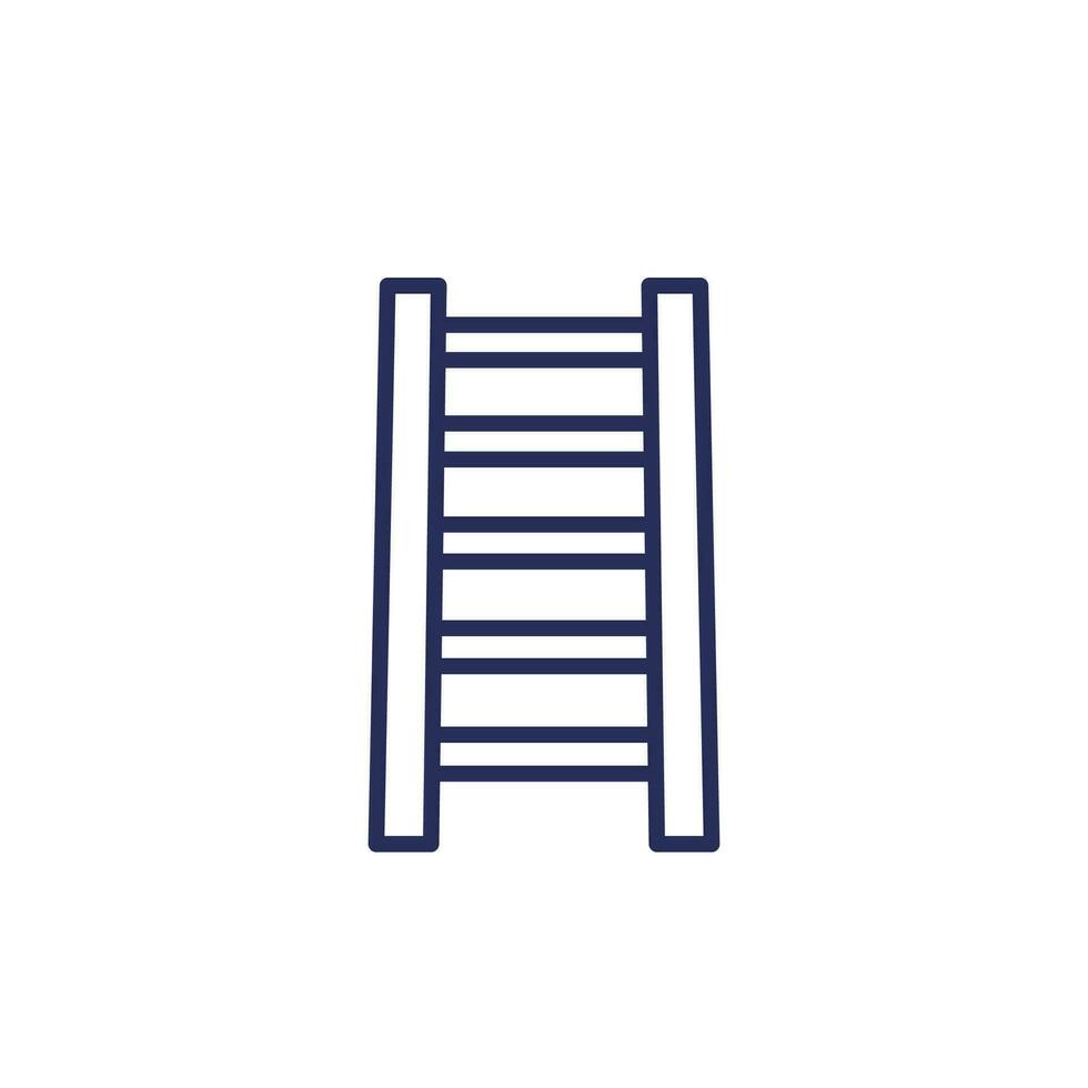 ladder line icon on white vector