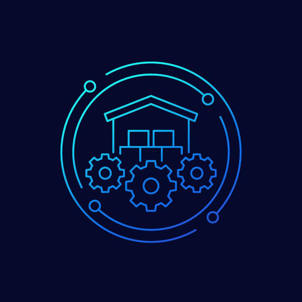 warehouse, logistics optimization line vector icon