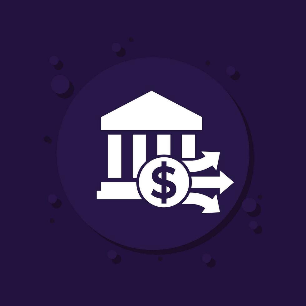 bank deposit drain icon or cash withdrawals vector