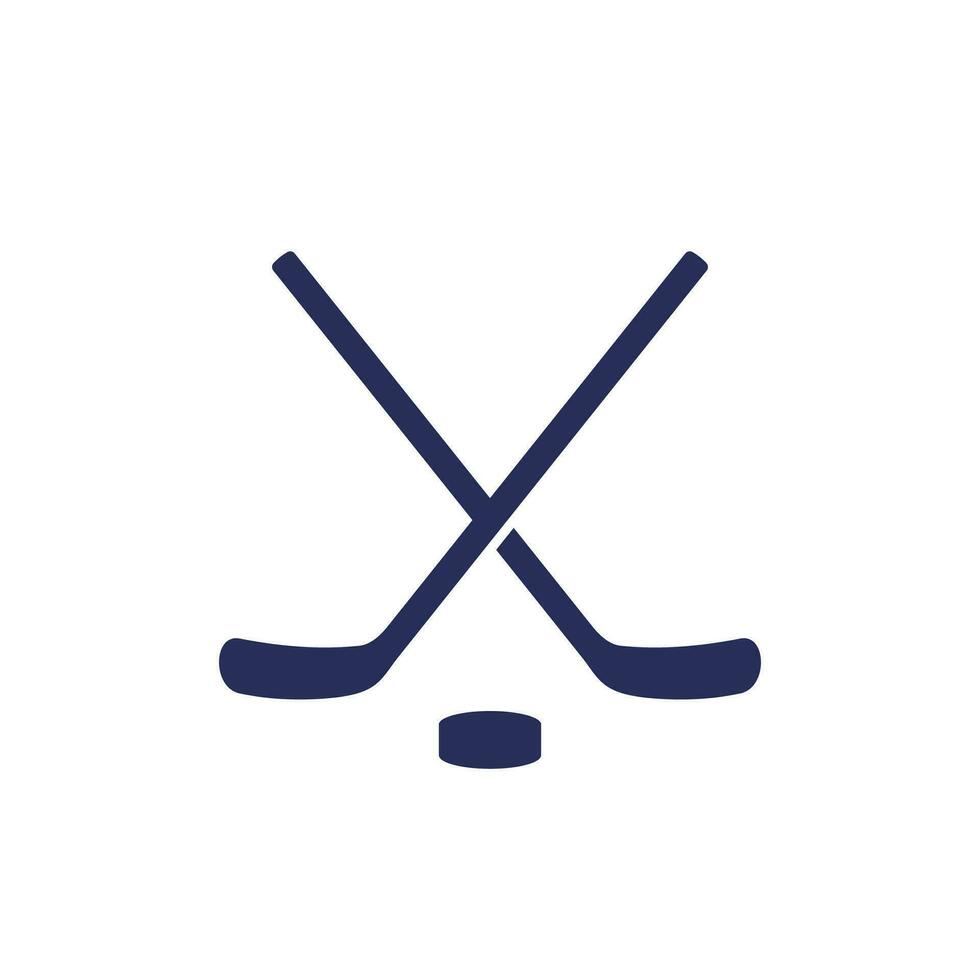 Ice hockey icon with sticks vector