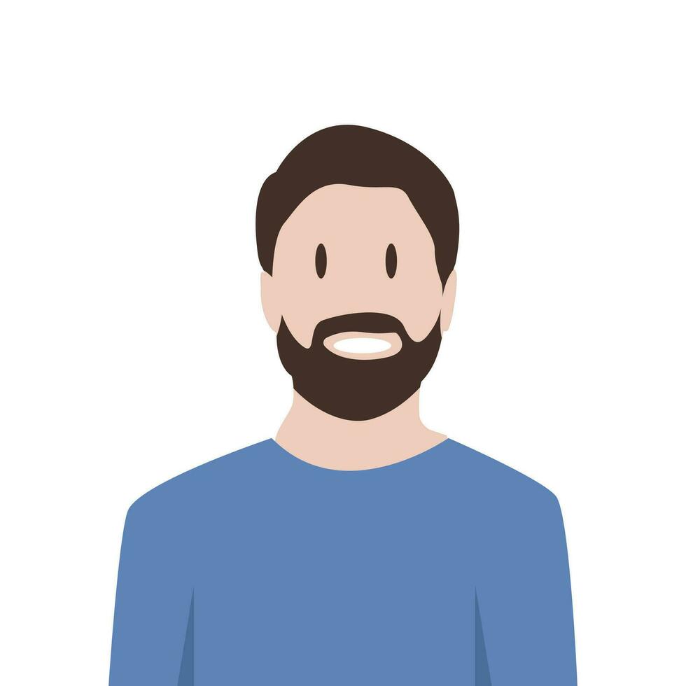 hombre retrato personaje aislado plano icono ilustración vector