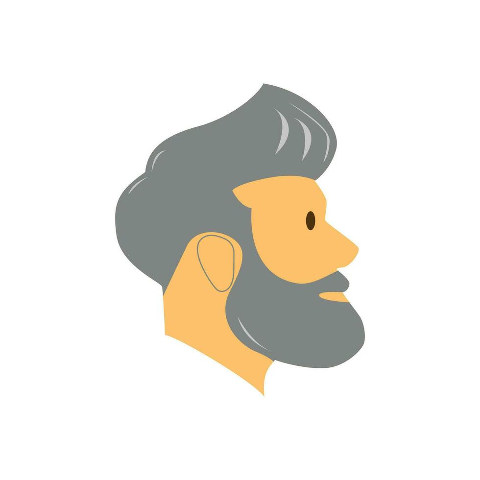 man portrait Character Isolated Flat Icon Illustration vector