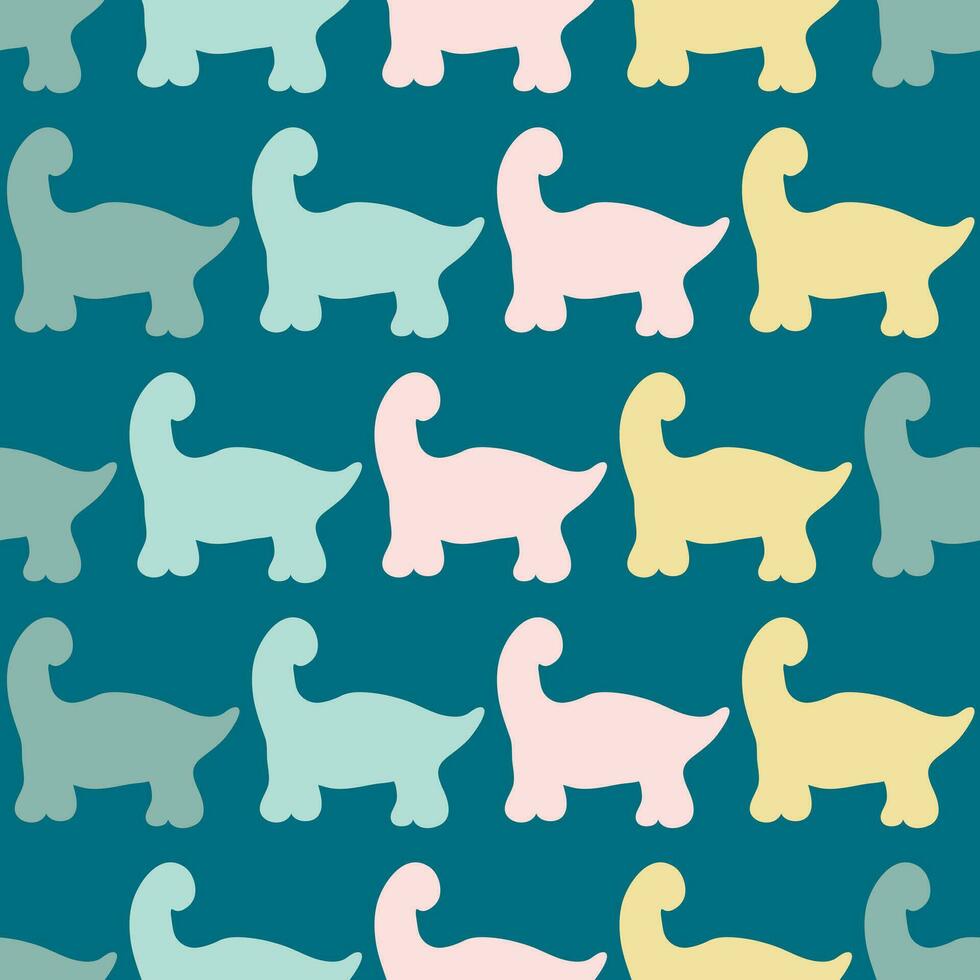 Abstract seamless pattern with silhouettes dinosaurs. Perfect print for tee, textile and fabric. vector