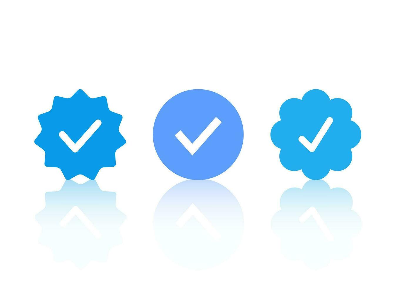 Blue tick verified badge icon vector. Social media official account symbol vector