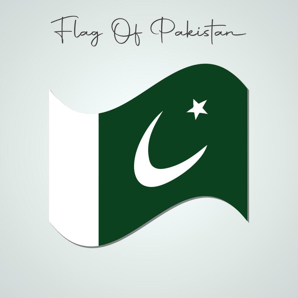 vector Flag of Pakistan isolated on white background