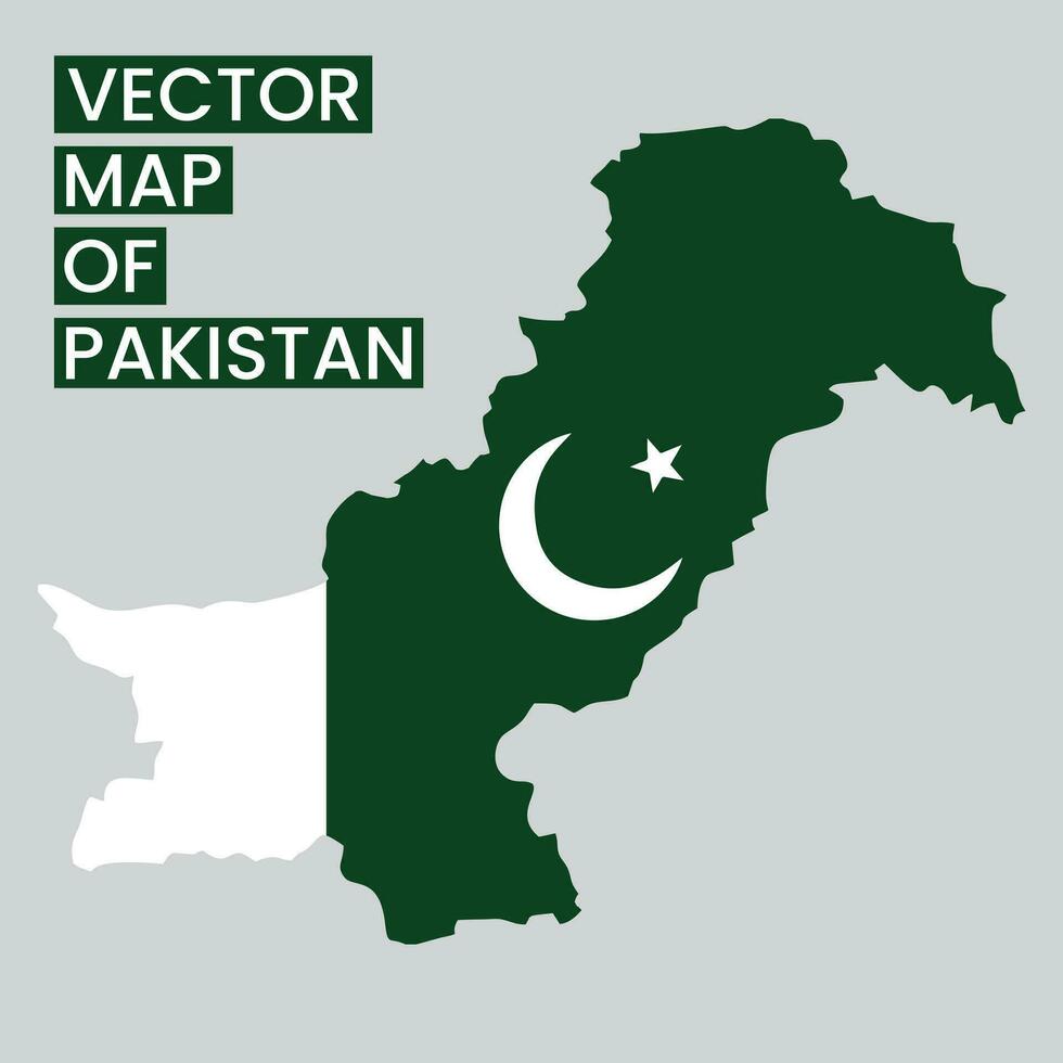 New Official Pakistan Map Including Kashmir Region with Flag Inside vector isolated on white background