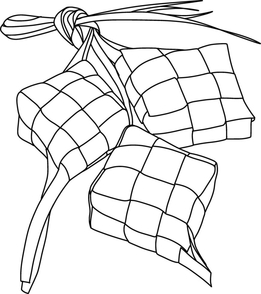 Sketch of ketupat lebaran vector