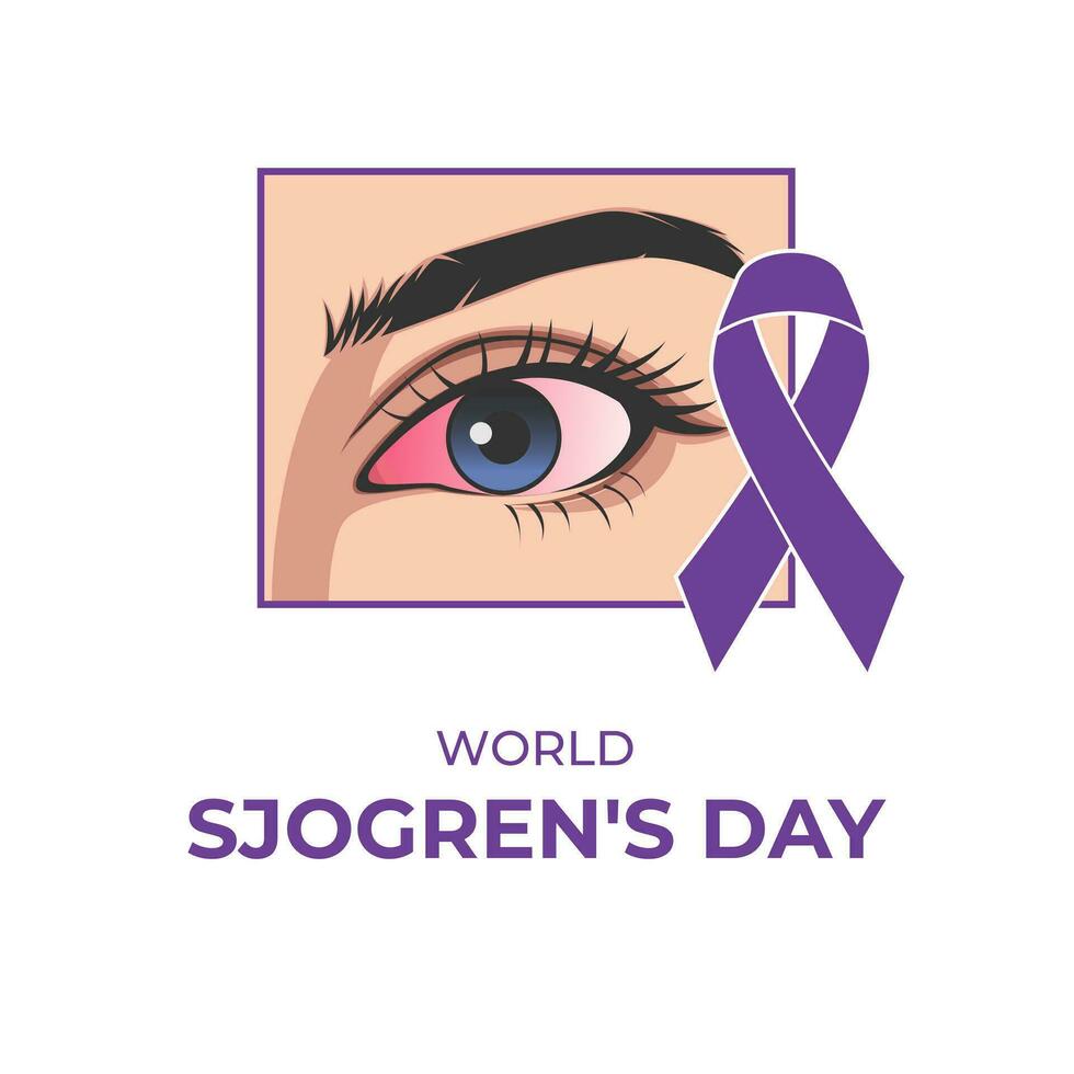 Vector graphic of red eye illustration suitable for world sjogren's day