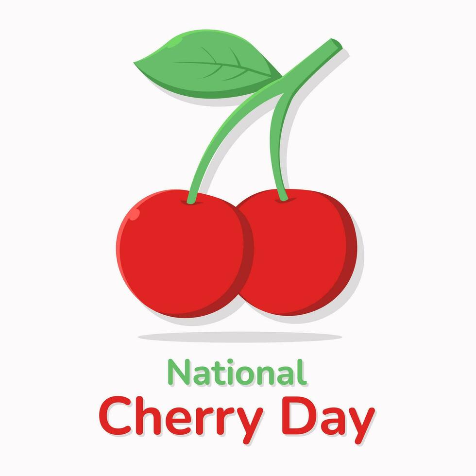 Vector Graphic of Fresh Cherry Fruits, suitable for Celebrate National