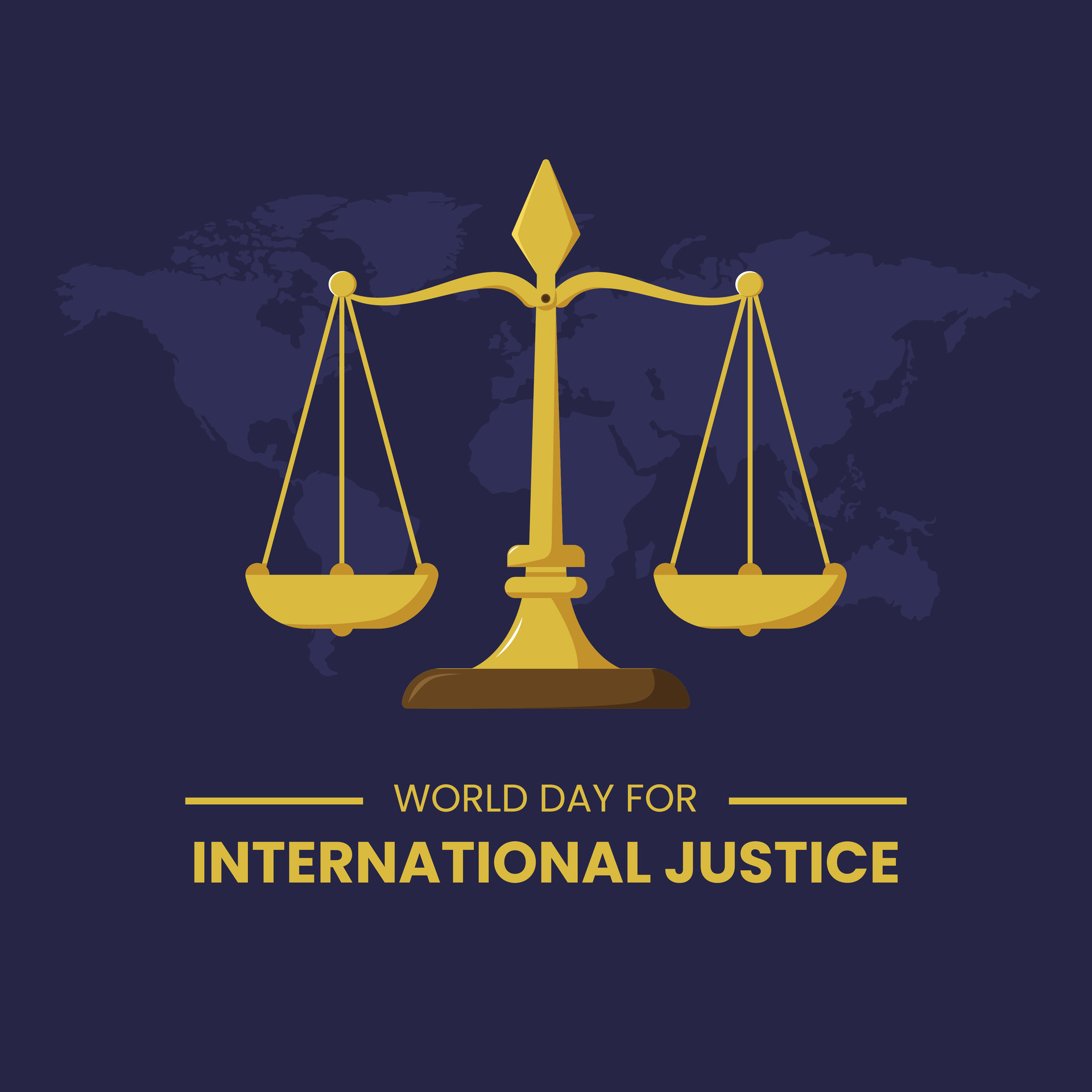 Vector Graphic of world day for international justice poster concept
