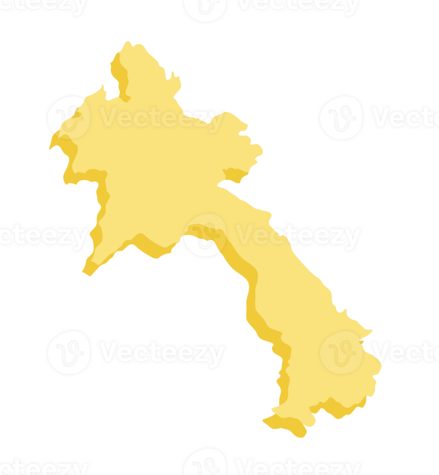Laos map color 3d png