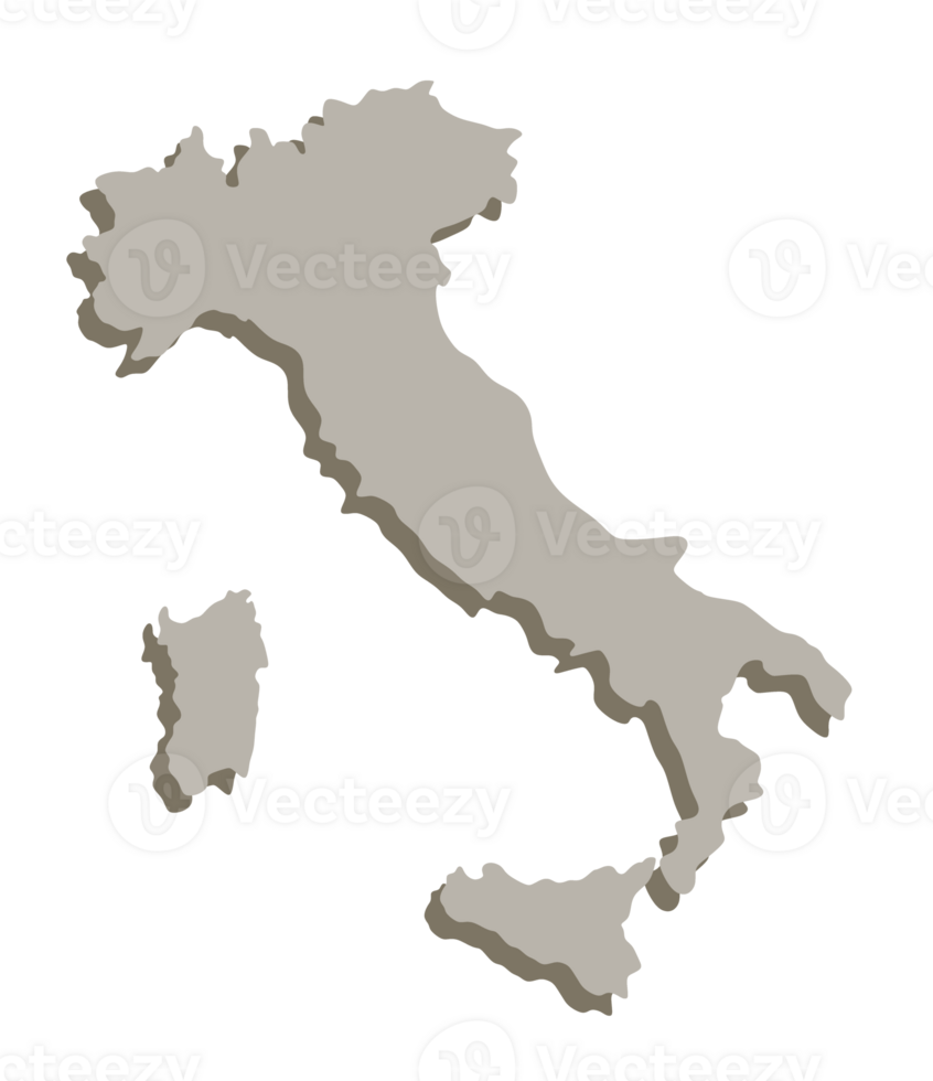 Italie carte 3d png