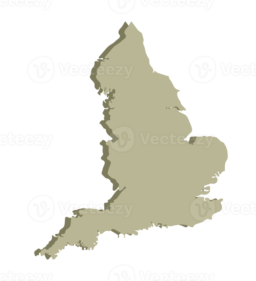 England map grey 3d png