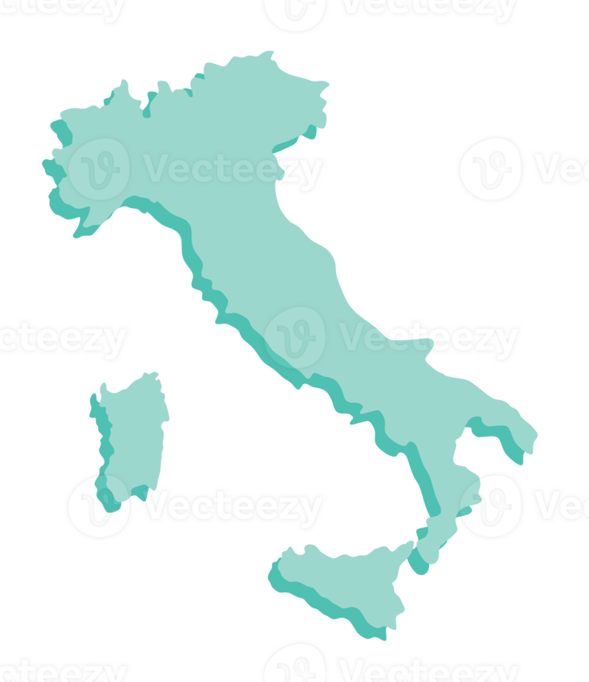 Italia carta geografica 3d png