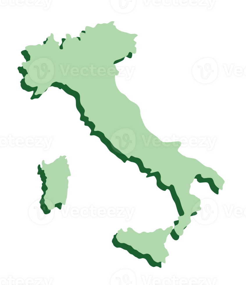 Italy map 3d png
