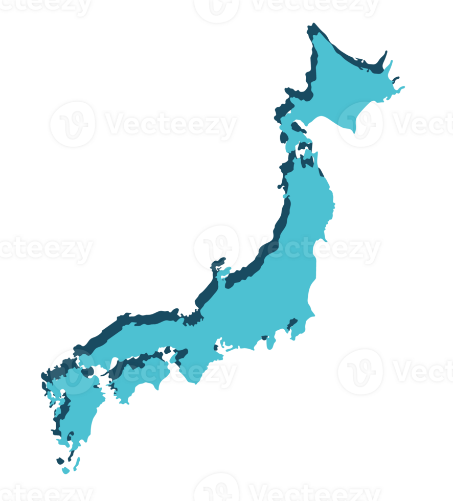 Japan pink map 3d png