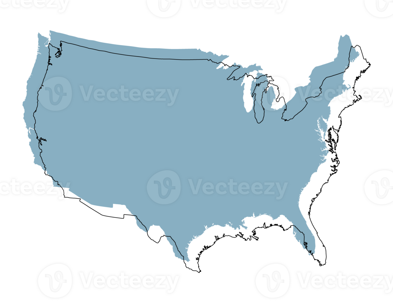 USA map 3d png