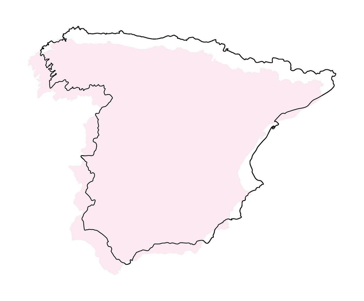 Spain map with 3d color map. vector