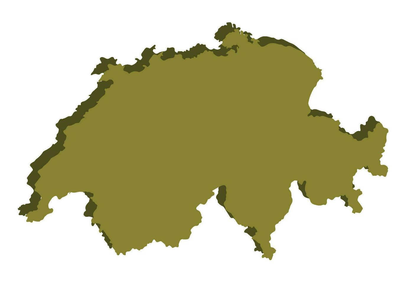 Switzerland map. Swiss map 3d color map vector