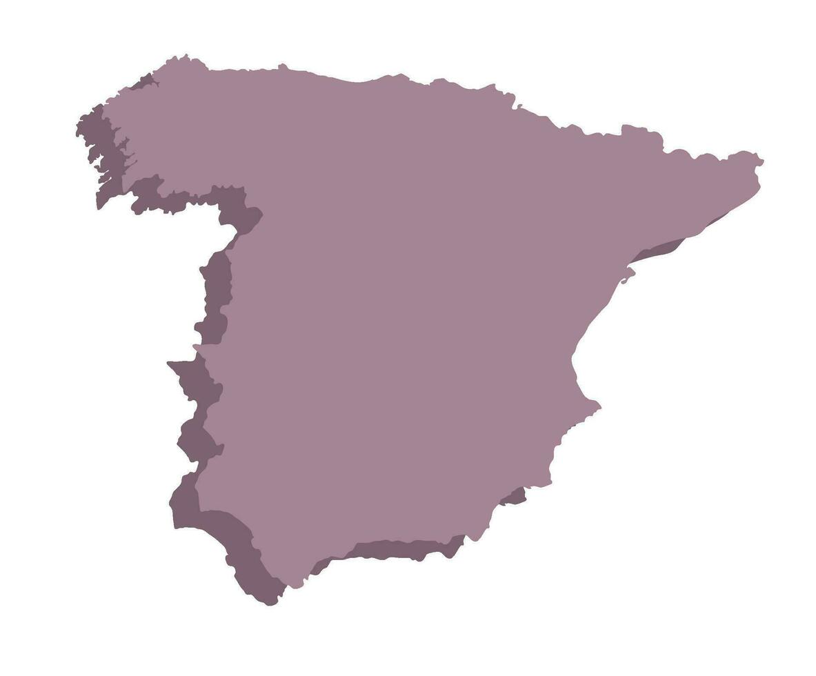 España mapa con 3d color mapa. vector