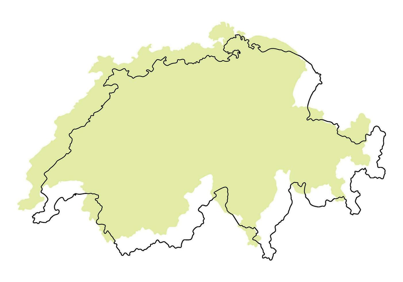 Switzerland map. Swiss map 3d color map vector