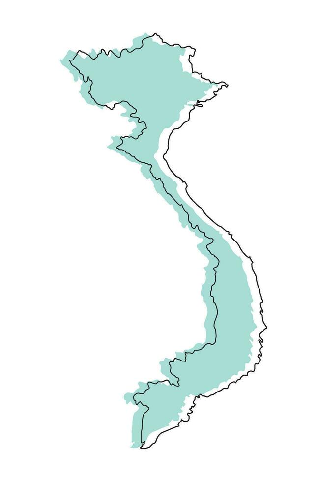 Vietnam map 3d color map vector