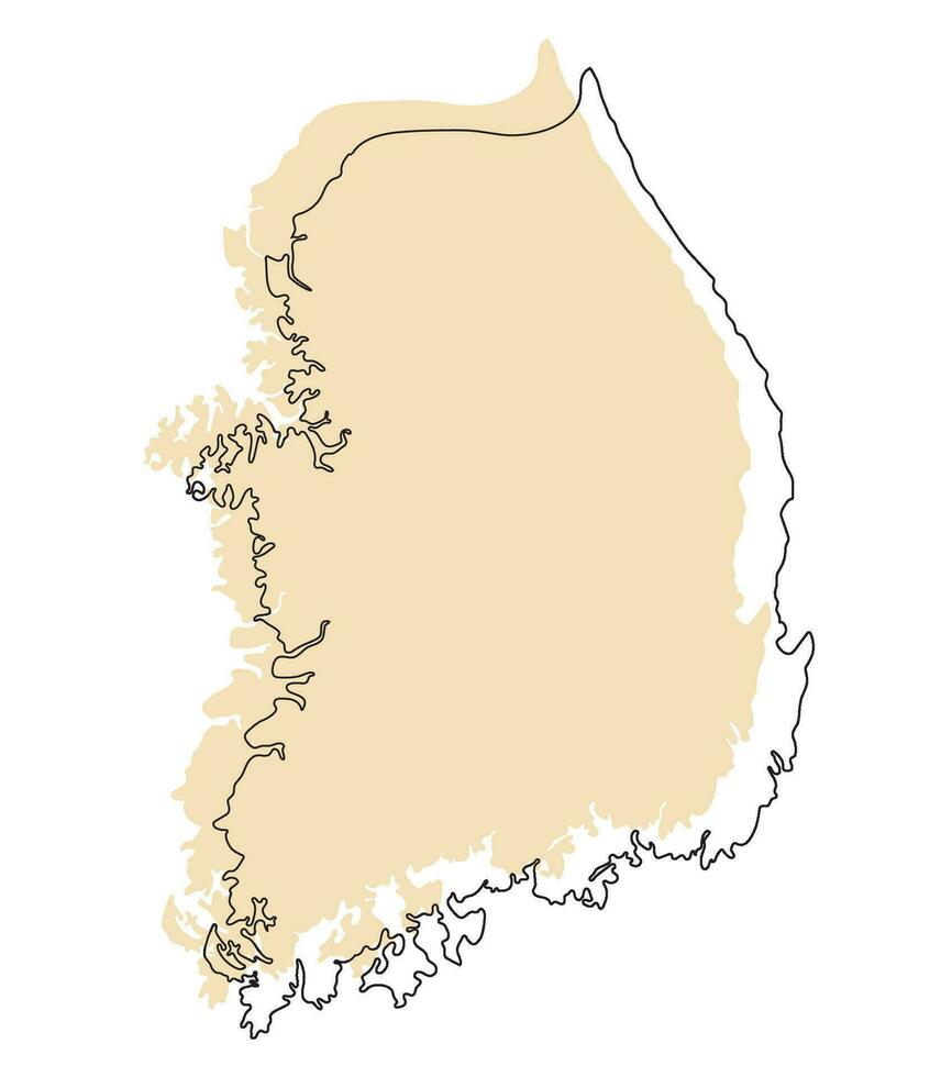 South Korean map 3d color vector