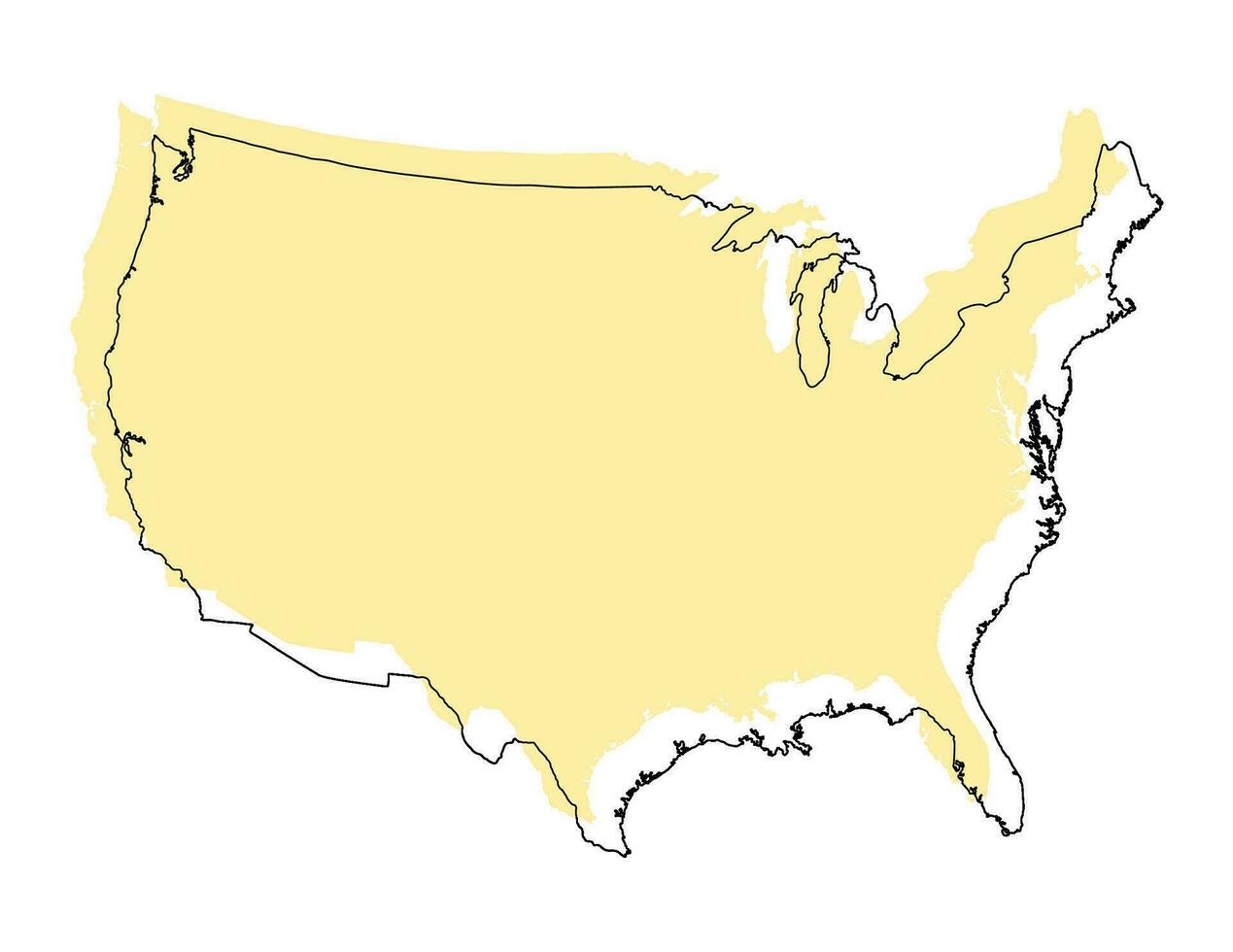 USA map, United States of America map 3d color map. vector