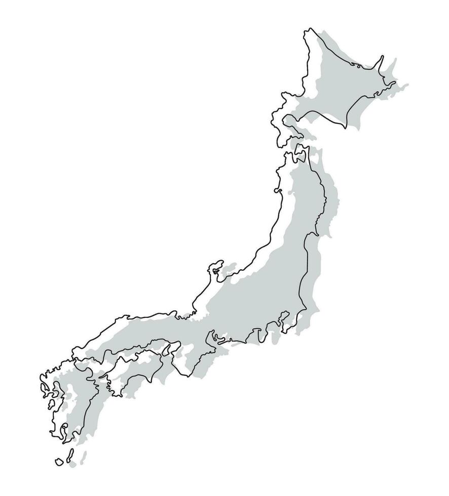 Japan map 3d color map vector