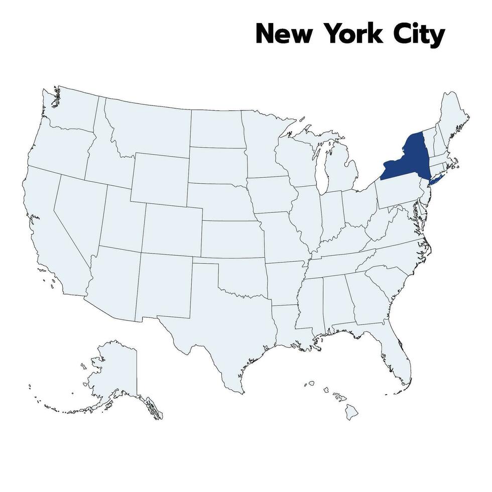 nuevo York mapa con color contorno vector