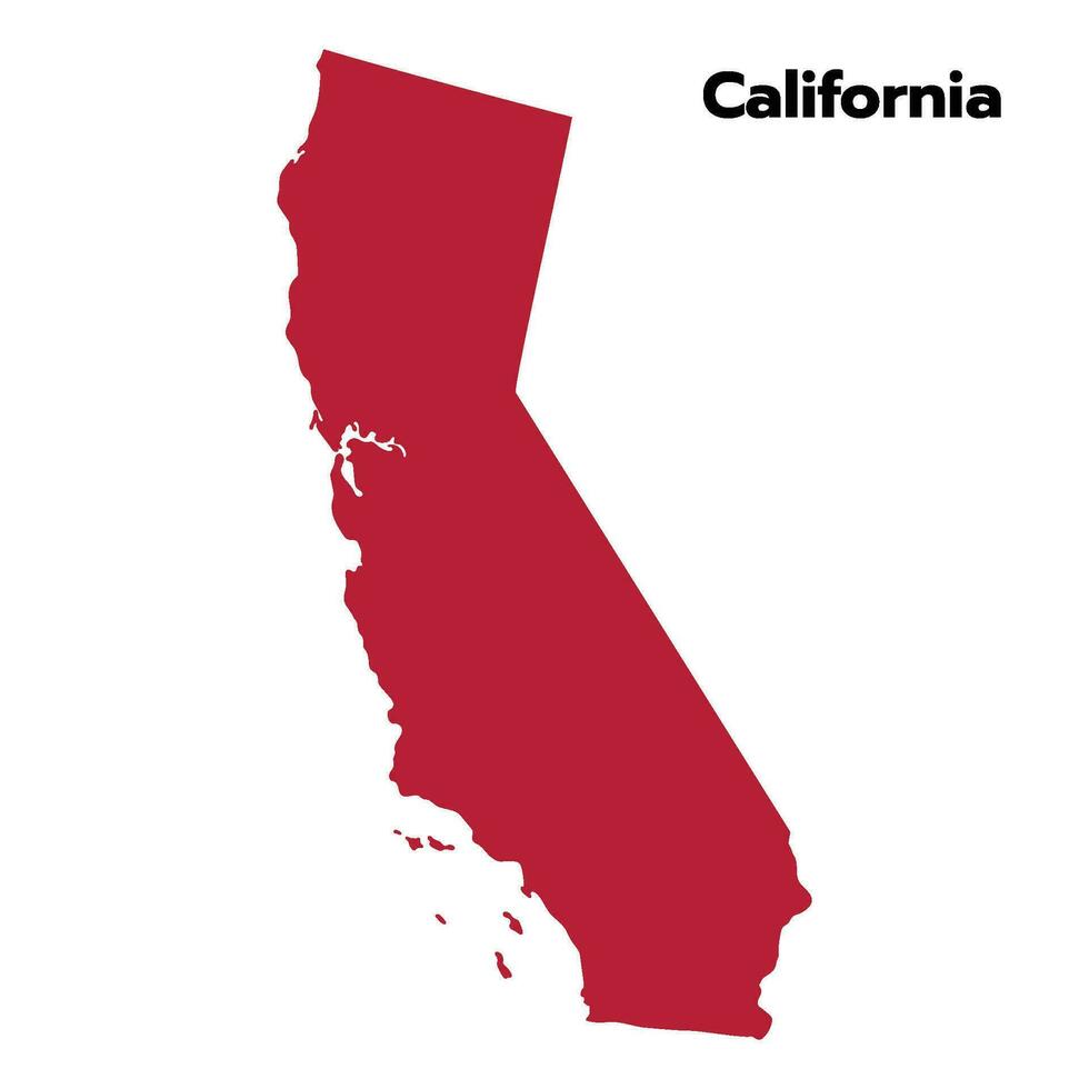 California map with color outline. Map of California. vector